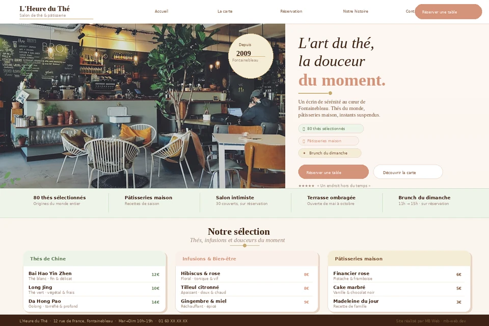 L'Heure du Thé · Site vitrine · Salon de thé